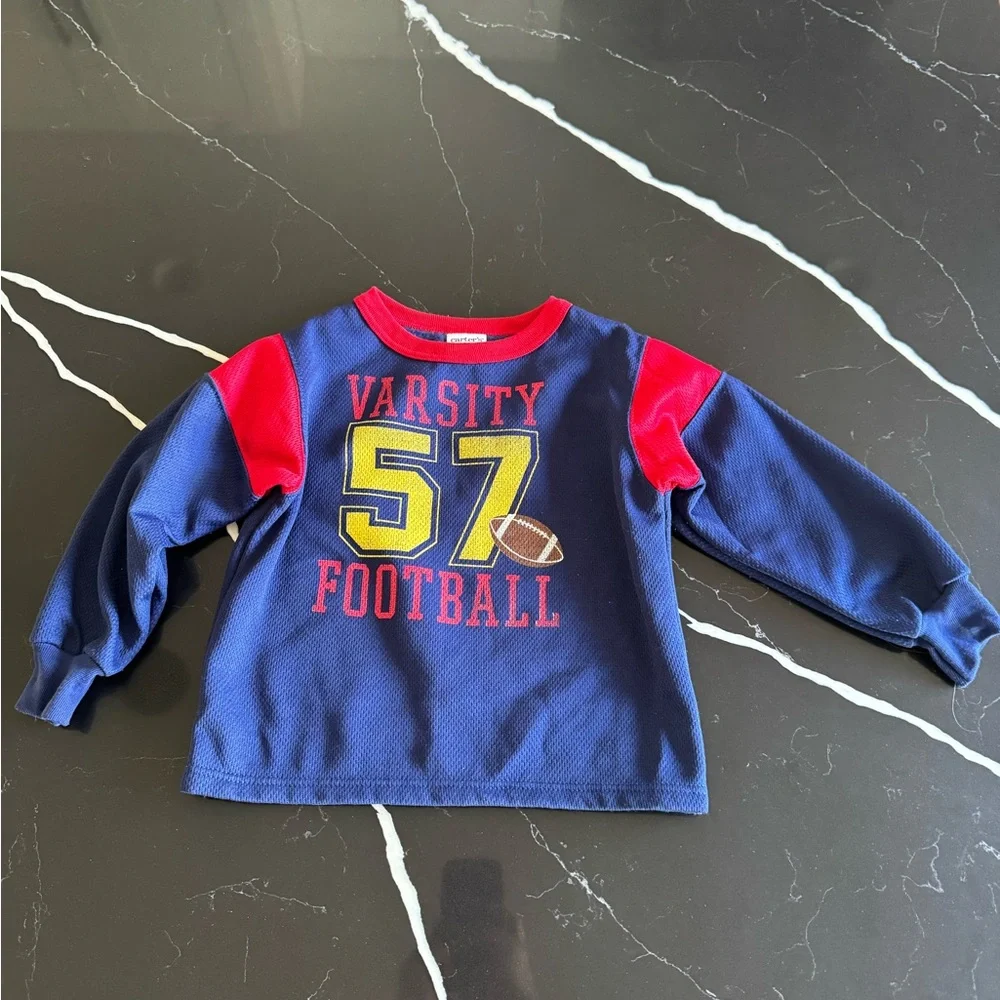 Vintage Carters Varsity‎ Football Kids Shirt - Blue and Red